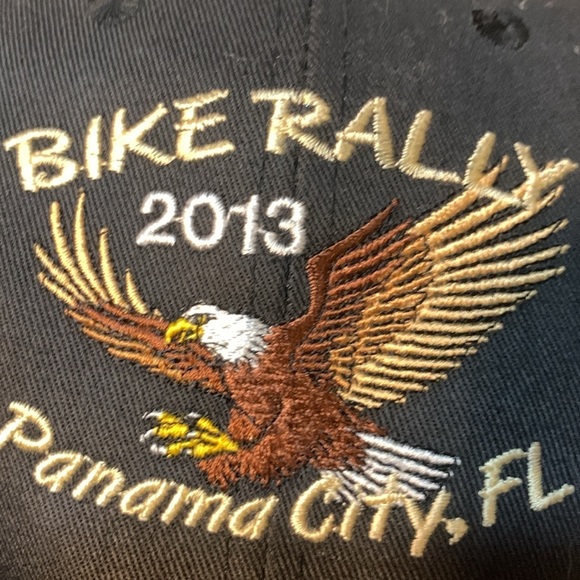 Retro 2013 Panama City Florida Bike Rally Embroidered Eagle Trucker Cap Like New - Picture 6 of 7